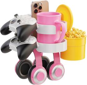 St019-001 Eurpmask Choose The Color Of Europe 7-in-1 Cup Holder - Desk Organizer With Headphone Controller White
