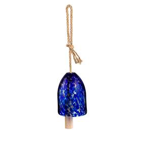 Evergreen 801946970798 Colorful Art Glass Wind Chime Royal Blue Solid Wood Striker Na