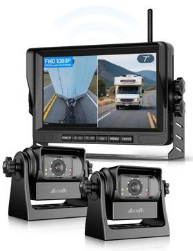 Ew-bn53k1 Eway 2x Magnetic Wireless Wifi Backup Camera 7 Inch Ips Monitor Hd 1080p Recharge