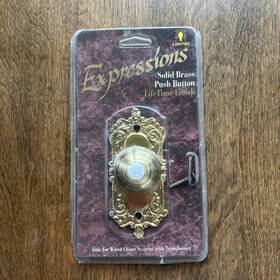 Expressions 016963231009 Vtg Lighted Solid Brass Door Bell Push Button Victorian Style Nib