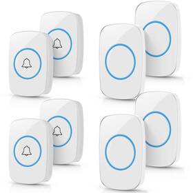 Fm-fabbay-1060 Fabbay 8 Pcs Waterproof Wireless Doorbell Kit 4 Home With Receivers