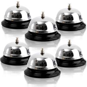 F-callbells-6p Fasmov 6 Pack 3.4 Inch Diameter Call Bells Chrome Finish Customer Service Bel