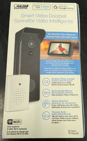 Feit 017801722758 Smart Home White Metal/plastic Wireless Smart-enabled Video Doorbell