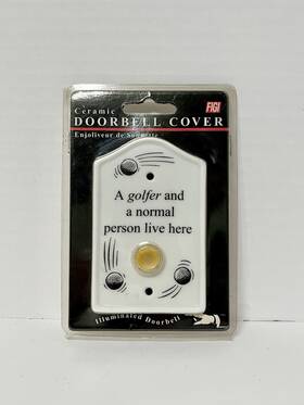 Figi 092626345580 Vintage Ceramic Doorbell Cover Inch A Golfer And Normal Person Live Here 1999 New