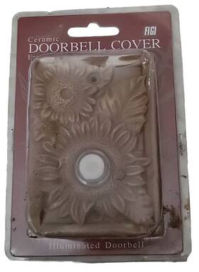 Figi 623934030792 1999 Ceramic Doorbell Sunflower Illuminated Button Cover Hard Wire 3x4 Inch