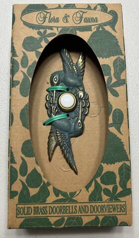 Db59 Flora & Fauna And Solid Brass Doorbell Hummingbird Design