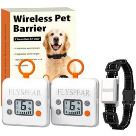 Flyspear 689467521541 Wireless Pet Barrier With 2 Transmitters - Rechargeable Indoor Barri