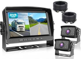 Dy912 Fookoo Hd 1080p 9 Inch Wired Backup Camera System 9-inch Dvr Dual Split Scr