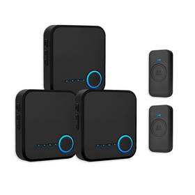 Fovksuc Doorbell-u1b-2t 3r Wireless Doorbell Door Bell Kits With 3 Receivers 2 Waterproof Buttons 60