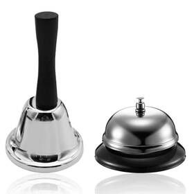 Futu 791300338336 Pack Of 2 Stainless Steel Hand Bell And Call 3 Inch 3.3