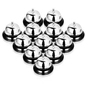 Callbell-12pcs-sr Fviexe 12pcs Service Bell Big Metal Call Front Desk Ring Bells For Kitche