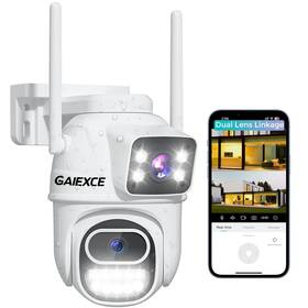 Gws418 Gaiexce Wifi Security Camera Outdoor Wireless 6mp Dual Lens Plug-in 360 Cam