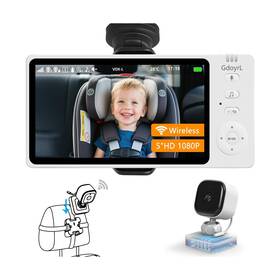 Abm960 Gdoyrl Wireless Baby Car Camera 5 Inch Hd 1080p Ips Anti-glare Screen Usb Power... Fas