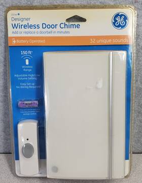 Ge 043180192448 19244 Wireless Door Chime With 32 Unique Sounds Battery Operated New