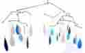 Geblueg464 G464 Blue Handworks Glass Raindrops Mobile Yard Art 804414020575