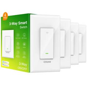 Kg6-4 Ghome 3 Way Smart Switch 4 Pack Voice And App Control Needs Neutral Wire