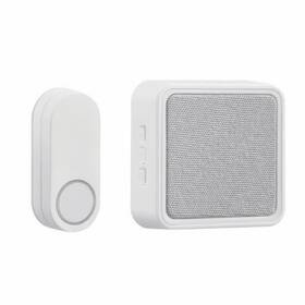 18000174 Globe Electric Heath Zenith Doorbell Kit Battery Operated White Light Gray Fabric Lighted - 180