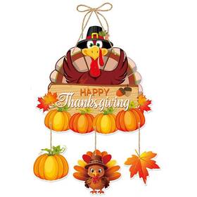 Gogobay 669416488538 Happy Thanksgiving Turkey Door Hanging For Front Porch Autumn Farmhouse Hang