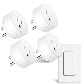 M-ks-sw1-1ak2-4r05-433-set Greencycle Greencyle 4 Plug-in Light Switches With 1 Remote Wireless Control Lig