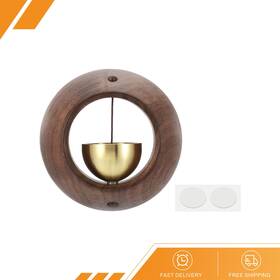 Gryfton 680811083166 Shopkeepers Bell Wood Door Chime Hanging Magnetic Jingle Brown Round