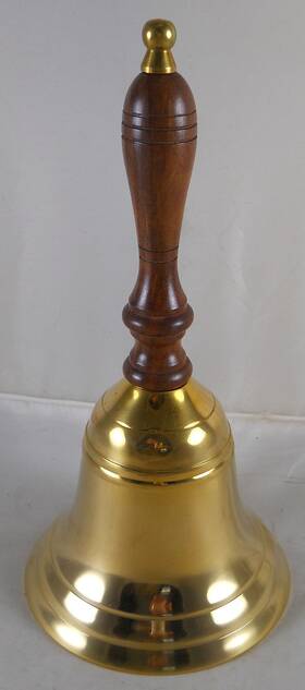 Gsm 786295179774 Solid Brass School Bell With Wood Handle