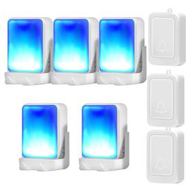 B209 Hamom 715748247777 Loud Flash Doorbell With 7 Colors Of Bright Light And 4 Volumes Wireless Doo