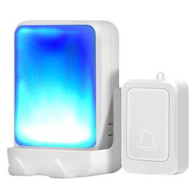 Hamom 715748830146 Loud Flash Doorbell With 7 Colors Of Bright Light And 4 Volumes Wireless Doo