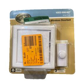 1003008627 Hampton Bay Plug-in Wireless Doorbell 1003 008 627 White- Brand New