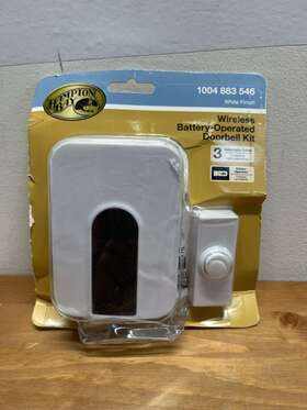 Hampton Bay 016963673069 Wireless Battery Operated Doorbell Kit With 1-push Button