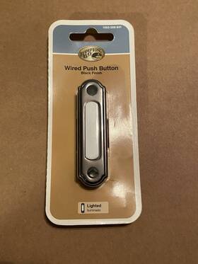 Hb-260-03 Hampton Bay Wired Led Illuminated Push Button Doorbell Black Finish Brand New