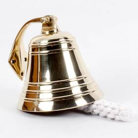 15369 Handcrafted Trading Co. 5 Inch Solid Brass Bell Wall Mount Heavy Nautical Ships Polished Bras