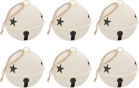 B850605 Haute Decor Jingle Bell Ornaments Large Size 3.35-inch Diameter Ivory White