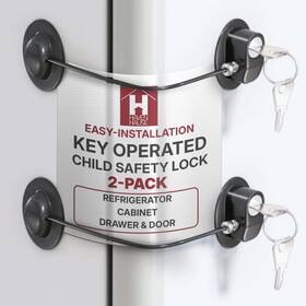 Frlock-2b Havenhause 757817122530 Child Safety Lock For Refrigerator Cabinet Drawer And Door Ea