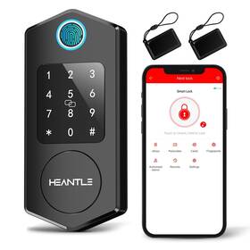 A3-bbf Heantle Keyless Entry Door Lock Fingerprint Smart Deadbolts With Touchscreen