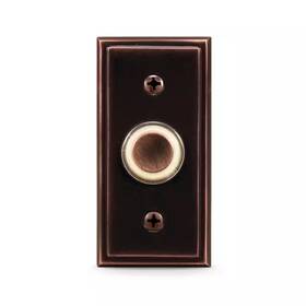 Heath Zenith 313114868849 Oil Rubbed Bronze Metal Wired Lighted Push Doorbell Button