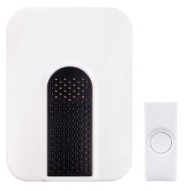 Sl-7307-03 Heath Zenith White 3inch.w Plug-in Door Chime And Unlighted Push Button