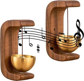 0342 Hinbkenla 2 Pcs Magnetic Door Bell Wooden Wind Chime Doorbell Decoration Shopkeep