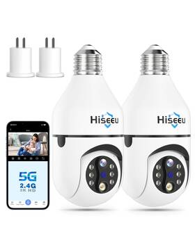 Whd303 Hiseeu Light Bulb Security Camera Wireless Wifi 5g&2.4ghz 10x Zoom Ptz