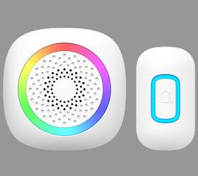 Home Zone Security 889526535063 Battery Operated Wireless Doorbell 60 Sound Options Rgb Light Chime