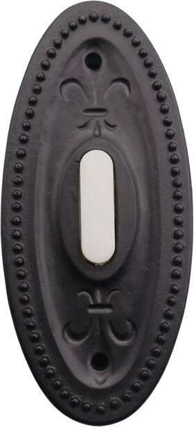 Db-601-mb Homenhancements Matte Black Traditional Oval Doorbell Wired Button Decorative Doorbel