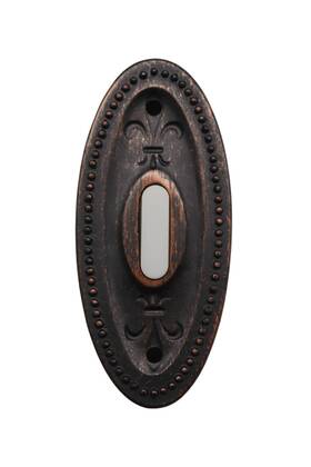 Db-701-rb Homenhancements Rubbed Bronze Traditional Oval Doorbell Wired Button Decorative Do