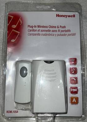 Honeywell 085267334341 Plug-in Wireless Door Chime And Push Button