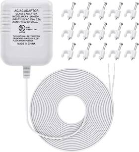 Hotop 615068644914 24 Volt C Wire Adapter For Smart Thermostat Ul Listed 16.5ft White
