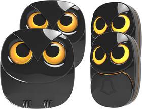Ip55 Htzsafe 705353800504 Wireless Doorbell Cute Owl Weatherproof Outdoor Remote Push