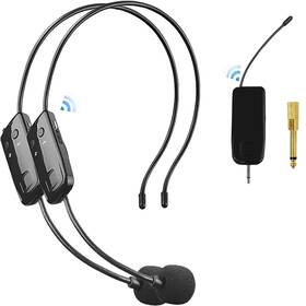Huacam 701807733107 2.4g Wireless Microphone System For Two People 165 Ft Long Range Stable Tra