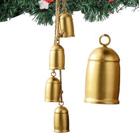 Cb-tc01 Huidao Christmas Bells Gold Cow Decor Indoor 4-pcs Rustic Brass