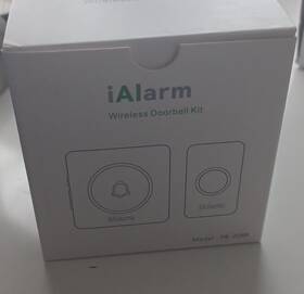 P8-208r Ialarm Wireless Doorbell Kit Black Waterproof Receiver Button Screws