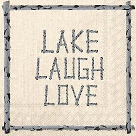Ideal Home Range 20 Count 3-ply Paper Lunch Napkins Lake Laugh Love