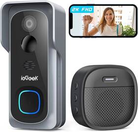 23199511489-4 Iegeek 2k 3mp Doorbell Camera Wireless 2 Way Audio Voice Changer 2.4ghz Wifi