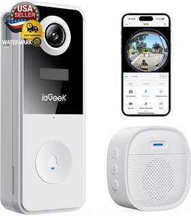 Iegeek 726084424128 Doorbell Camera Wireless No Subscription 3mp Video With Chime
